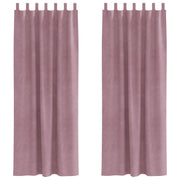 Blackout Curtains with Hanging Ties 2 pcs Dark Pink Velvet V3433 Vetonek
