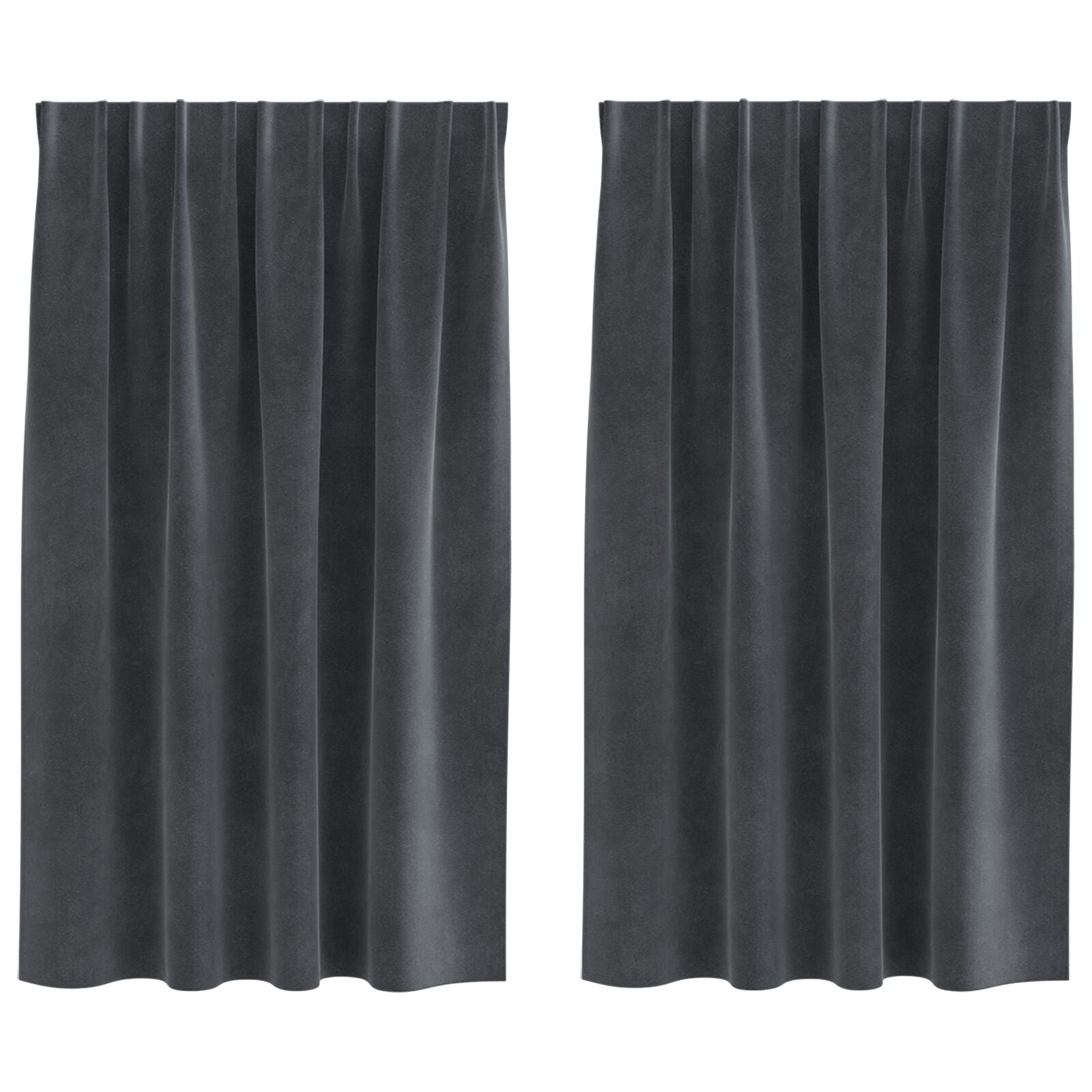 Blackout Curtains with Top Tape 2 pieces of Light Gray Velvet V3495 Vetonek