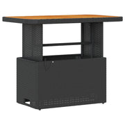 Conjunto de Comedor de Jardín de 3 Piezas con Cojines Negro de Poliratán y Acacia V0186 Vetonek