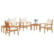 6 Piece Garden Dining Set with Solid Acacia Wood Cushions V7302 Vetonek