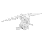 Sculpture argentée 63x20x22 cm Penseur en aluminium V2510 Vetonek