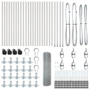 Cerca de Malla Soldada de  con 13 Postes Alabeados 1x50 m de Acero Galvanizado V5141 Vetonek