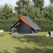 Camping Tent in A for 3 Persons Gray and Orange Waterproof V4837 Vetonek