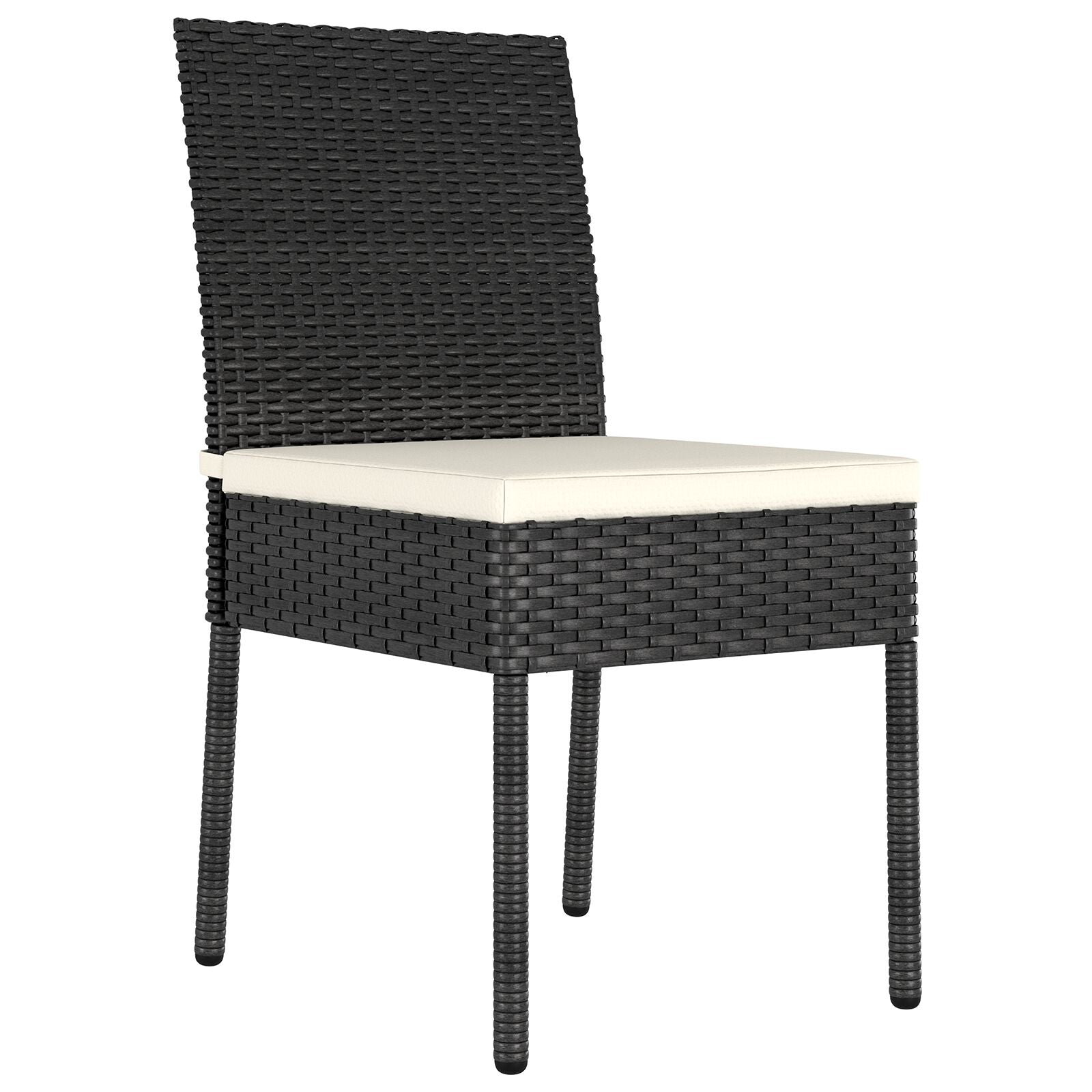 Conjunto de Comedor de Jardín  5 Piezas Negro Poliratán V1472 Vetonek