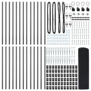 Cerca de Malla Soldada de  con 13 Postes de Espiga Gris 0.5x50 m Acero V3857 Vetonek