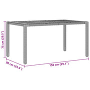 Conjunto de Comedor de Jardín  de 5 Piezas con Cojines Gris Poliratán V1310 Vetonek