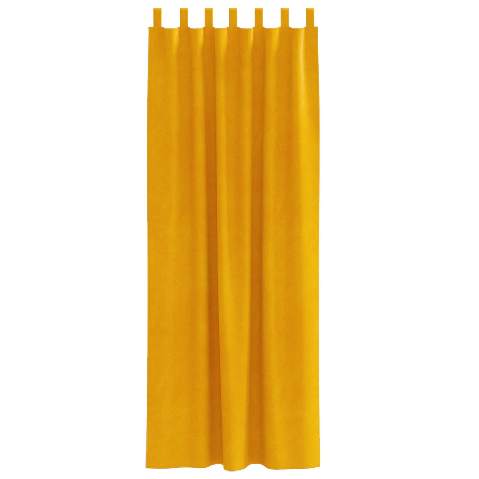 Blackout curtains with hanging loops 2 pcs Mustard Yellow Velvet V3730 Vetonek
