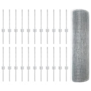 Cerca de Malla Soldada  con 22 Postes U Plateados 0.4x50 m de Acero V6265 Vetonek