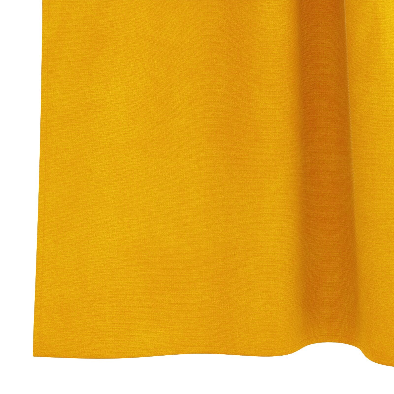 Blackout curtains with hanging loops 2 pcs Mustard Yellow Velvet V3730 Vetonek