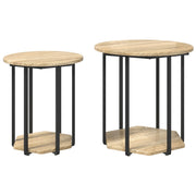 Mesa auxiliar de 2 piezas de madera de roble Sonoma y metal V4351 Vetonek