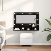 Armario Espejo LED en Roble Negro - 90x31.5x62 cm V1797 Vetonek