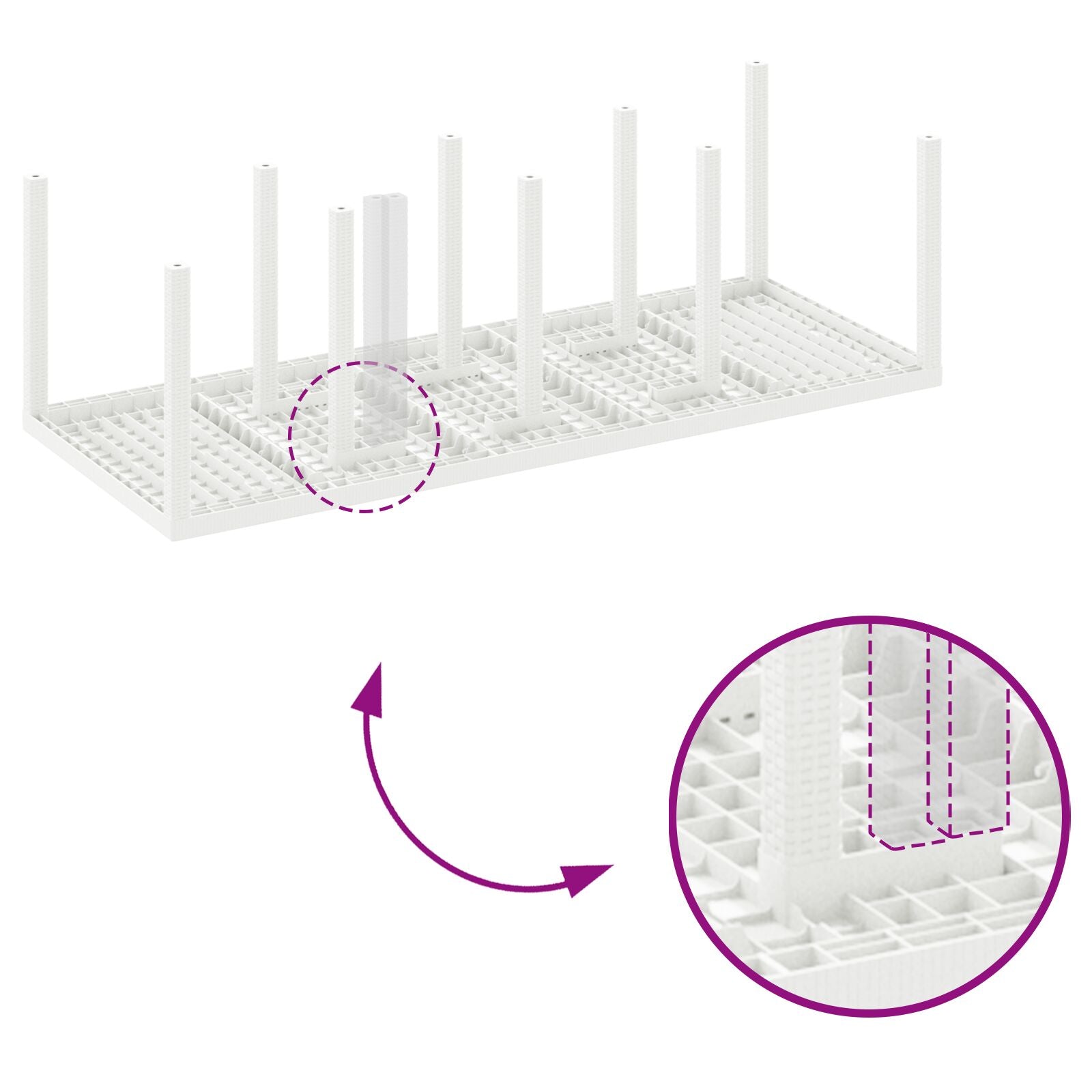 Conjunto de Comedor de Jardín  de 11 Piezas con Cojines Blanco Poliratán V5571 Vetonek