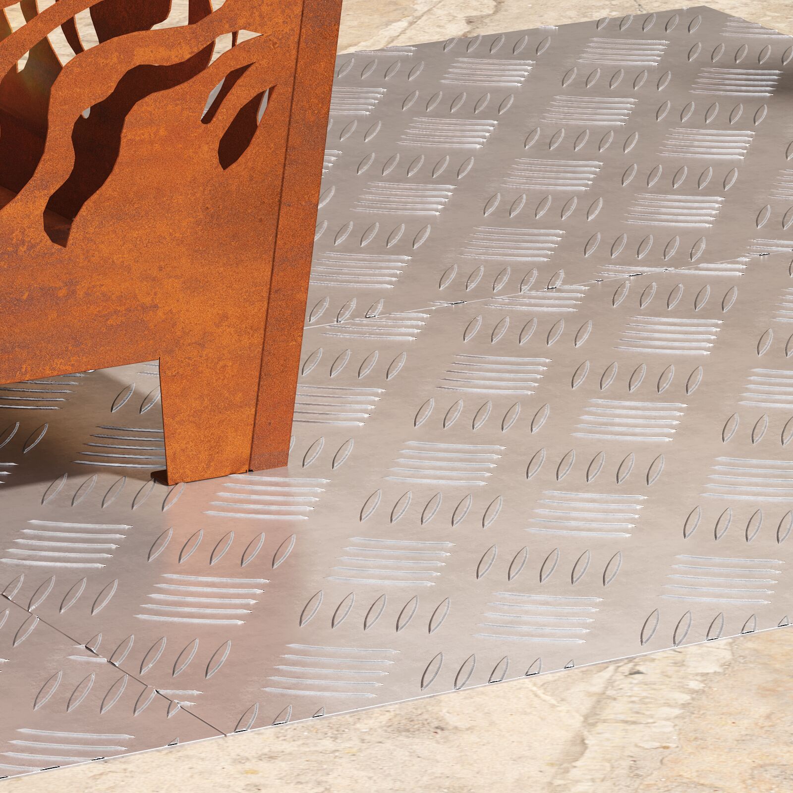 Assiettes en aluminium à carreaux 4 pièces antidérapantes 70x40 cm V7370 Vetonek