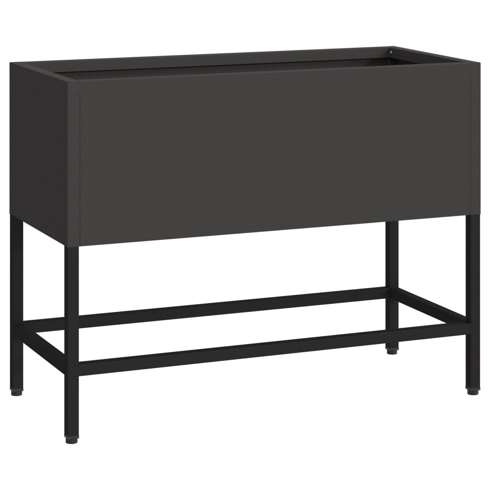 Jardinera Elevada 60x26x45 cm Acero Negro V9715 Vetonek