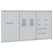 Tableros de Perforación 3 pcs con 15 Accesorios Gris 50x80 cm Acero V0254 Vetonek