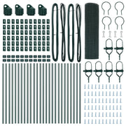 Cerca de Alambre Soldado con 13 Postes Verde 0.5x50 m Acero V9119 Vetonek