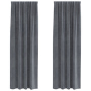 Blackout Curtains with Top Tape 2 pcs of Light Gray Velvet V3839 Vetonek