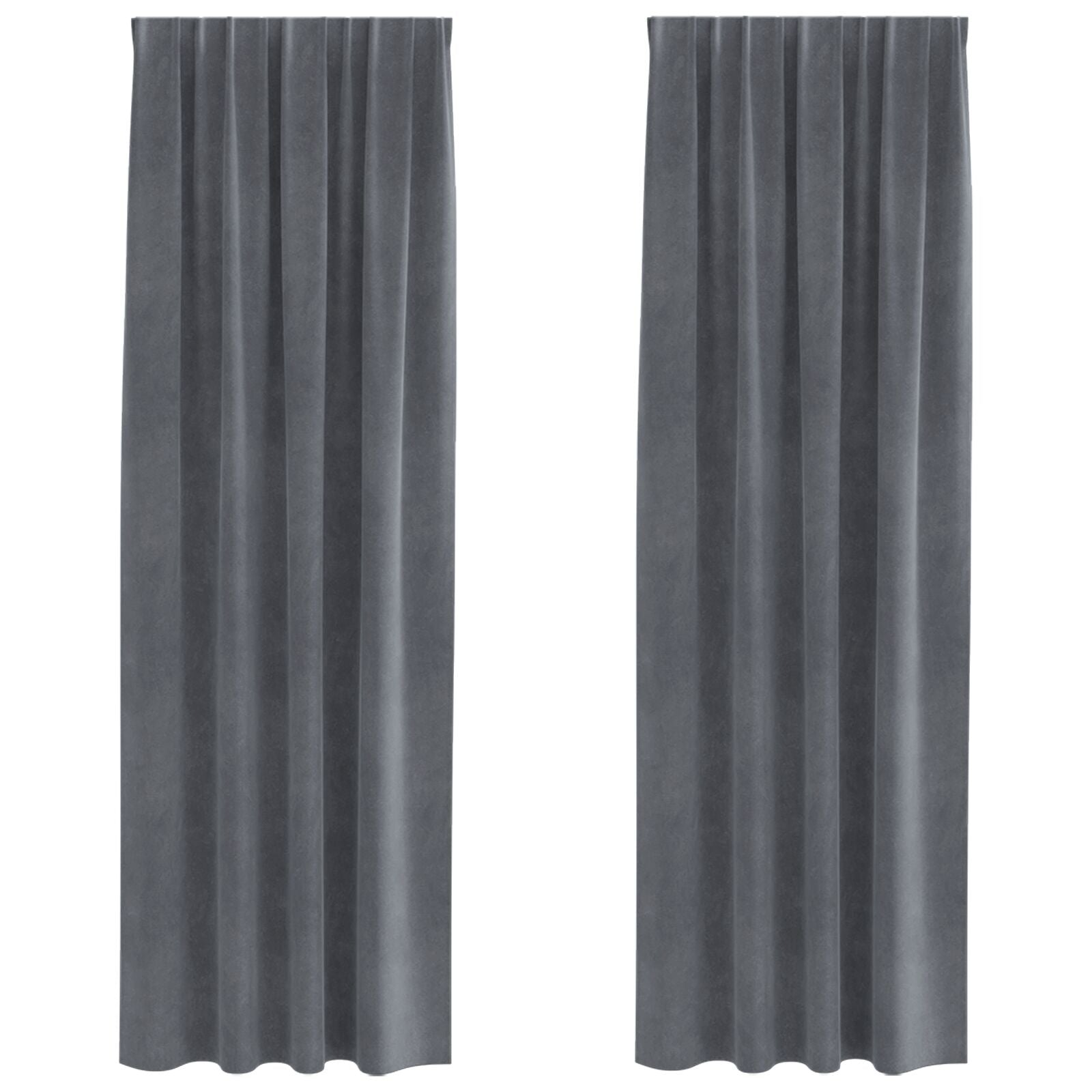 Blackout Curtains with Top Tape 2 pcs of Light Gray Velvet V3839 Vetonek