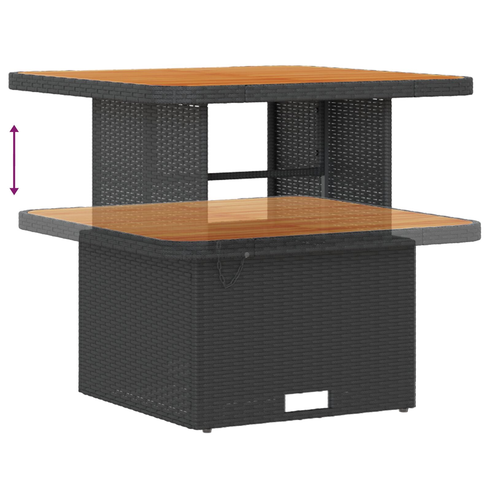 Conjunto de Comedor de Jardín de 3 Piezas con Cojines VidaXL Ratán Poliéster Acacia Negro V0148 Vetonek