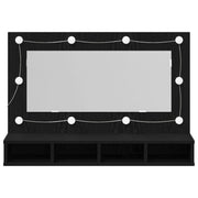 Armario Espejo LED en Roble Negro - 90x31.5x62 cm V1797 Vetonek