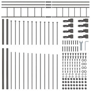 Valla de jardín con arco gris 3,4x2 m de acero V0677 Vetonek