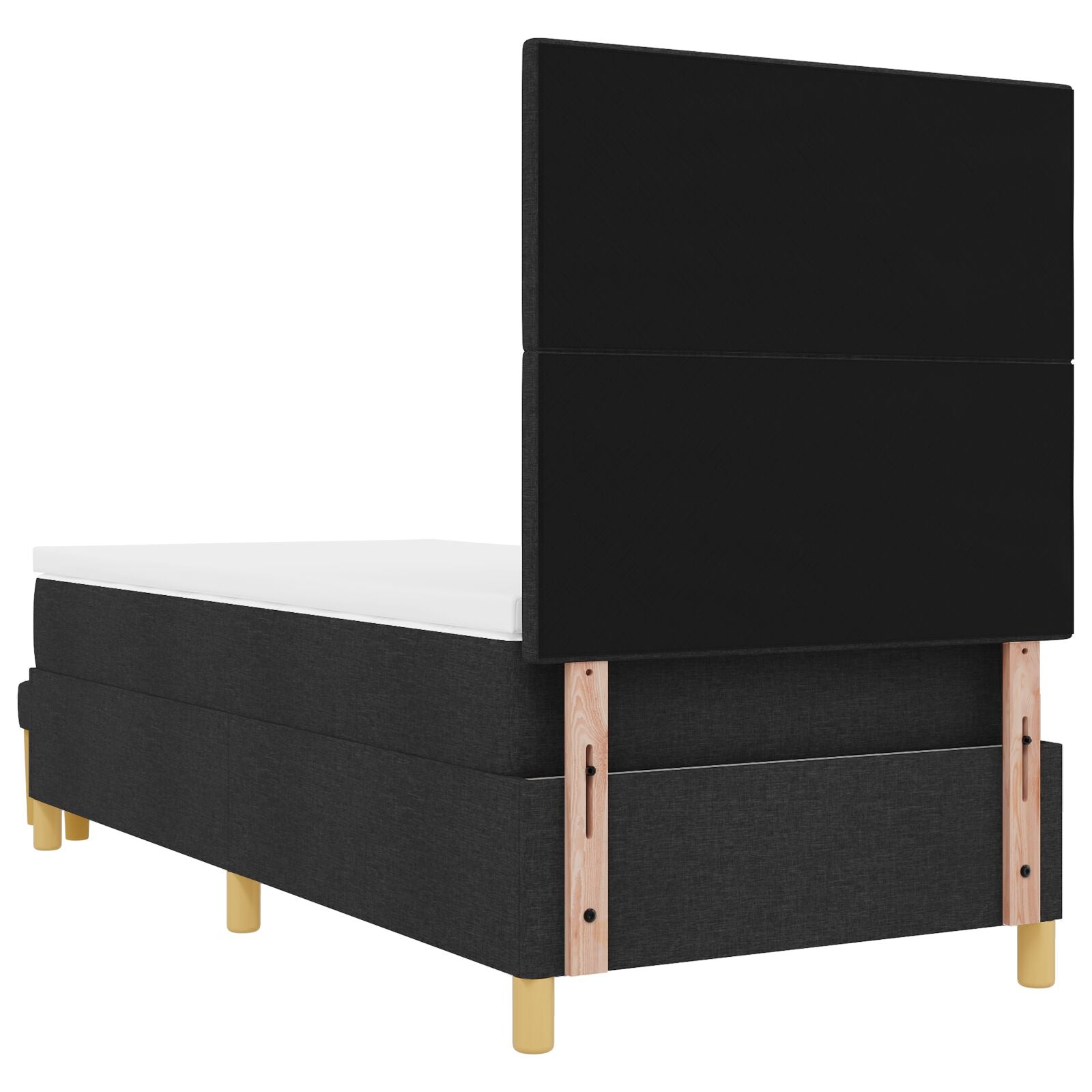 Box Spring bed with mattress and black bench 90x190 cm fabric V3100 Vetonek
