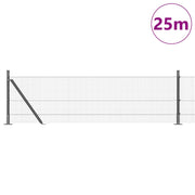 Cerca de Malla Soldada con 13 postes flanchados 0.6x25 m Acero Galvanizado V4724 Vetonek