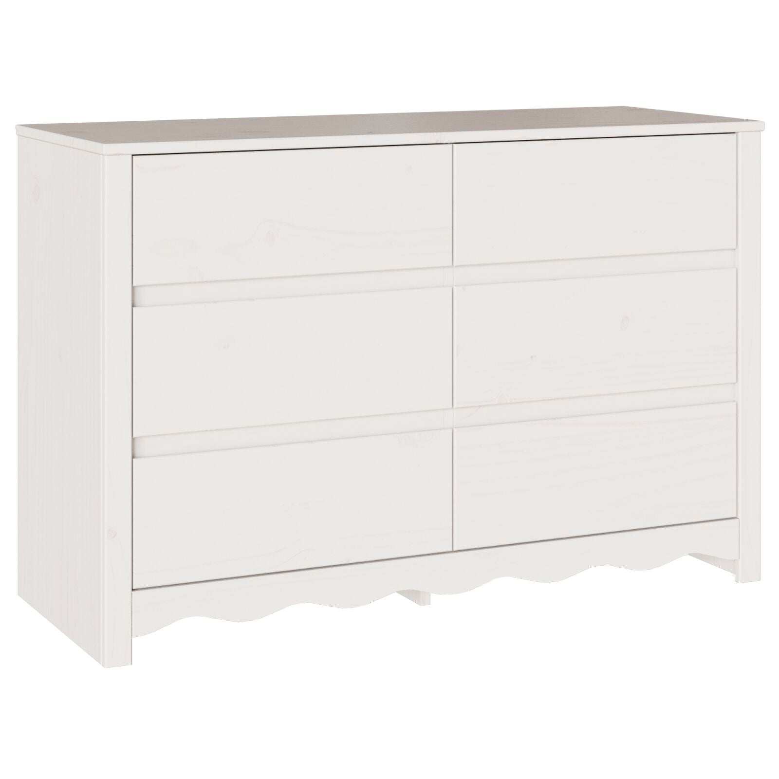 Comoda ""DRAMMEN"" Blanca 111x43x73,5 cm de Madera Sólida de Pino V7071 Vetonek