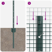 Cerca de Malla Soldada  con 44 Poste U Verde 0.4x100 m Acero V7750 Vetonek