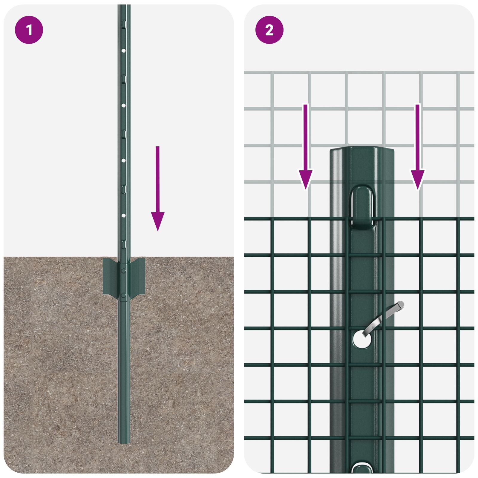 Cerca de Malla Soldada  con 44 Poste U Verde 0.4x100 m Acero V7750 Vetonek