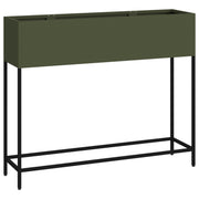 Jardinera Elevada 100x26x82 cm Verde Oliva Acero V9678 Vetonek