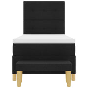 Box Spring bed with mattress and black bench 90x190 cm fabric V3100 Vetonek