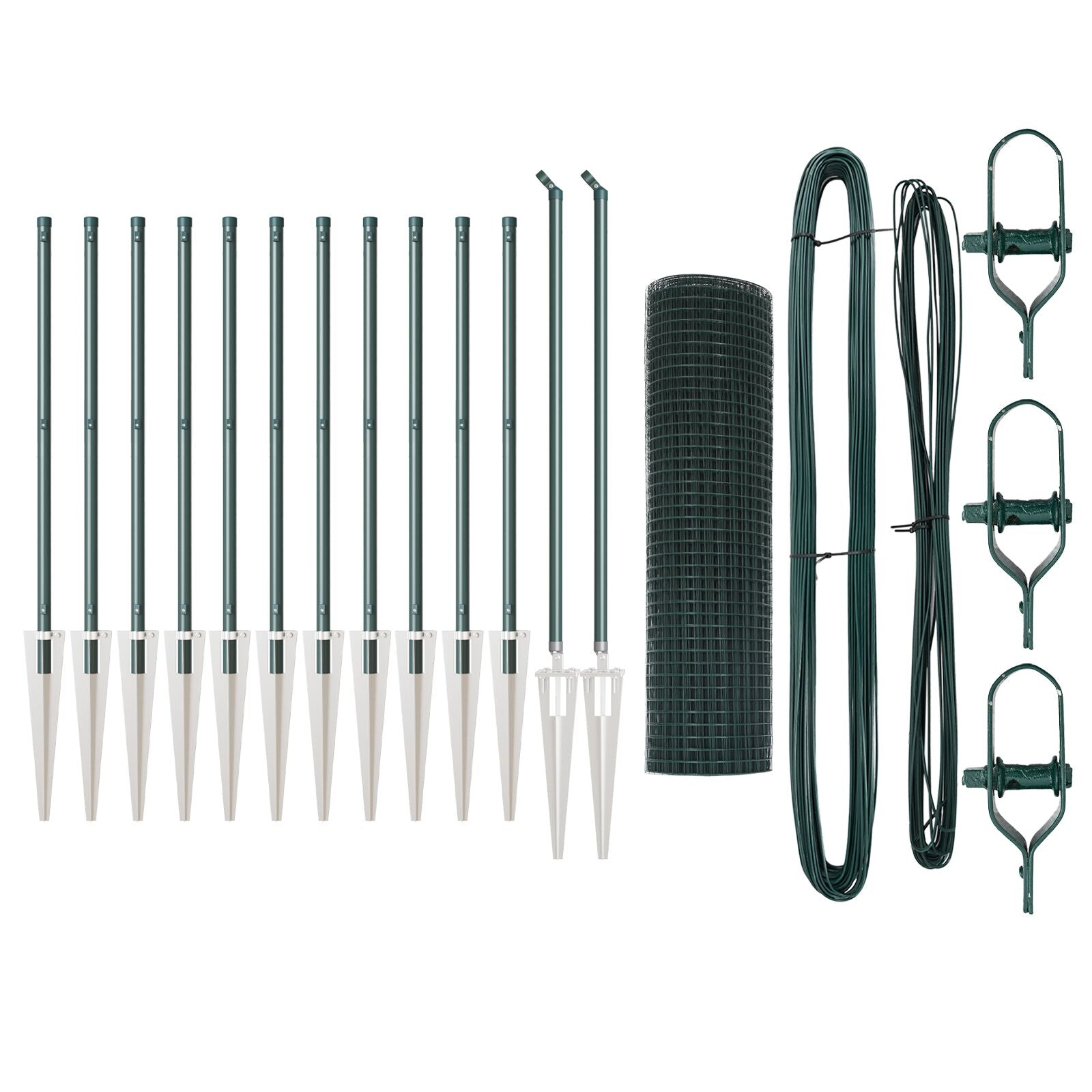 Cerca de Malla Soldada  con 13 Postes de Púas Verde 0.8x25 m Acero V2416 Vetonek