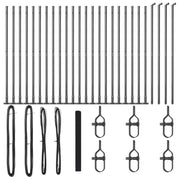 Cerca de Malla Soldada  con 13 Postes Flanged Gris 1.5x50 m de Acero V7633 Vetonek