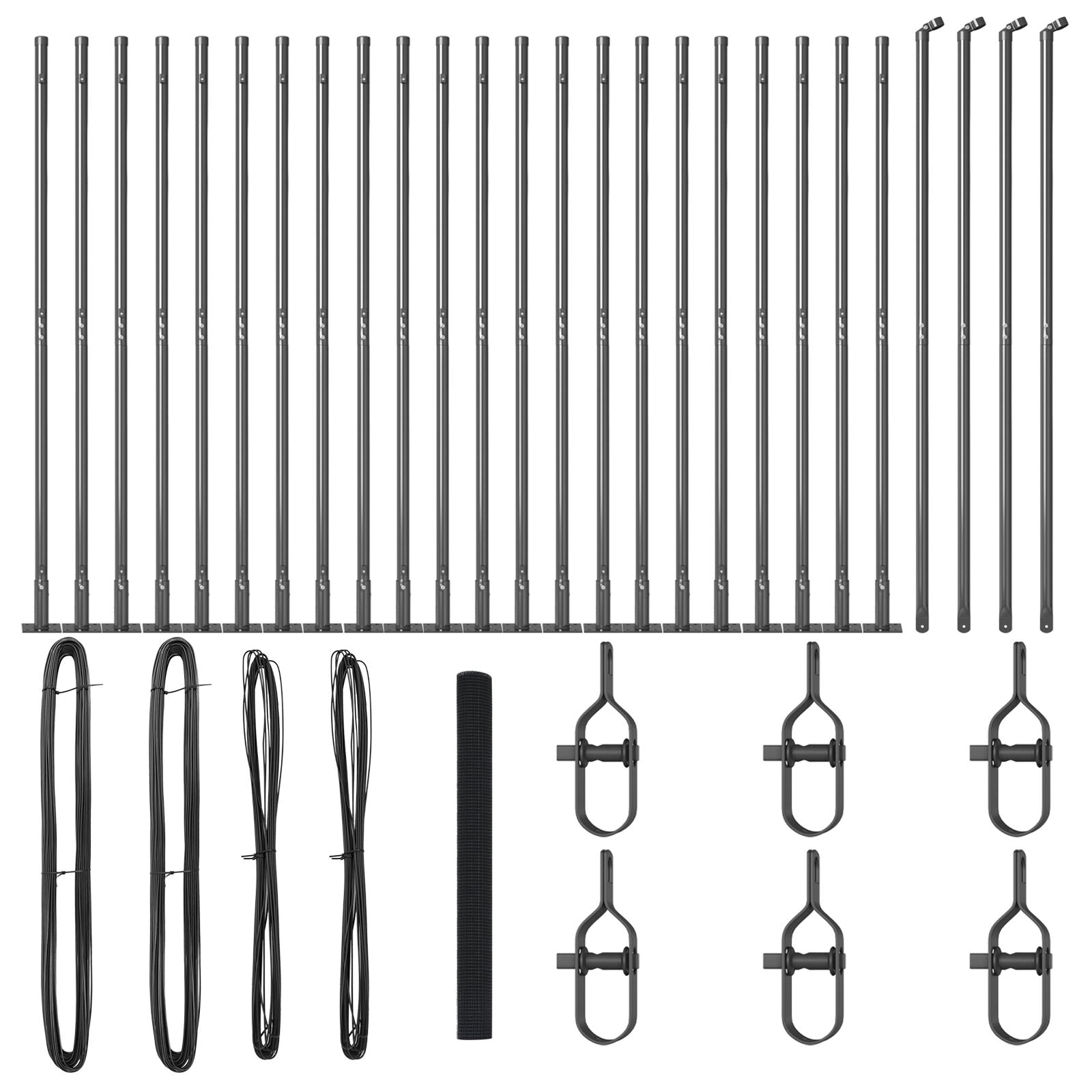 Cerca de Malla Soldada  con 13 Postes Flanged Gris 1.5x50 m de Acero V7633 Vetonek
