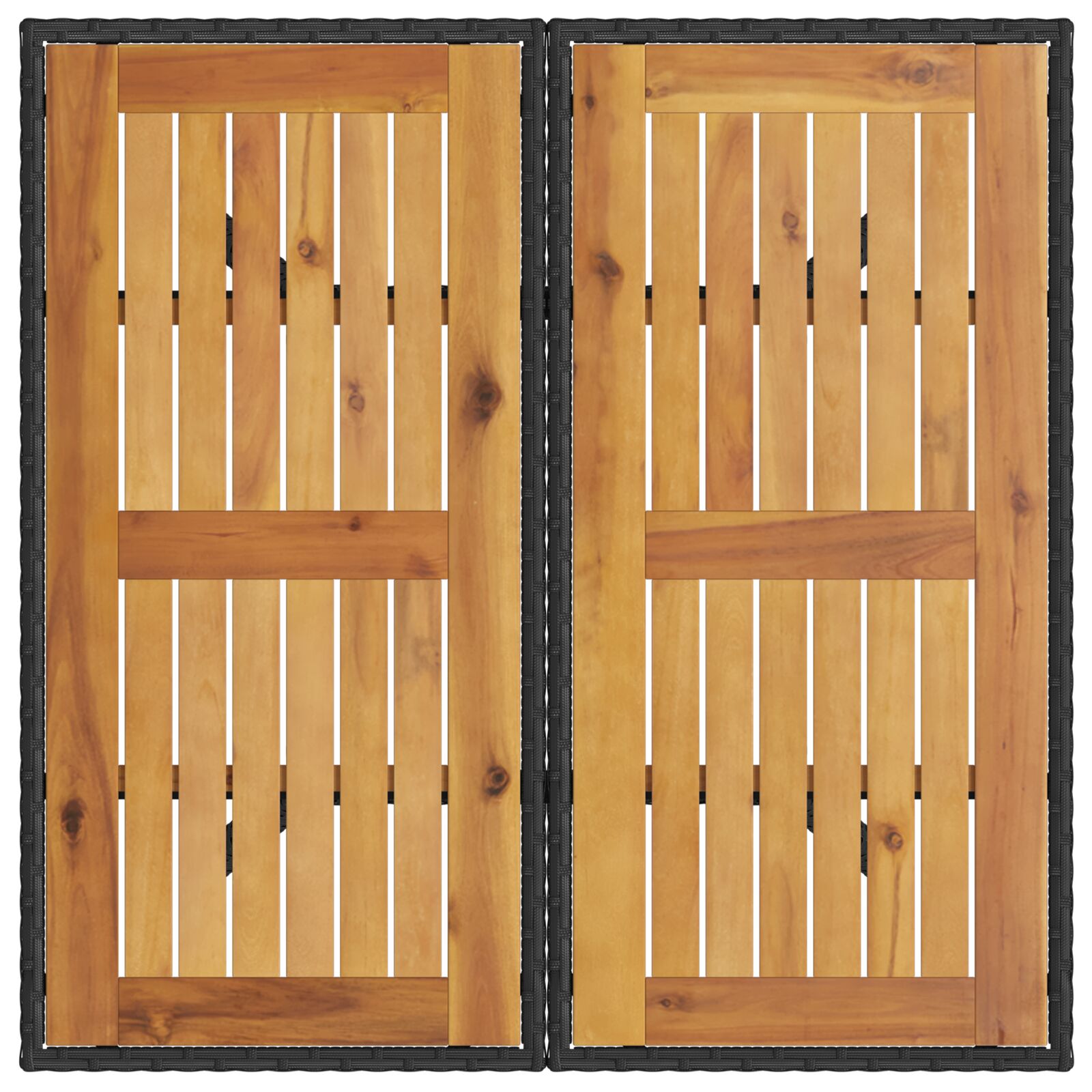 Conjunto de comedor de jardín de 5 piezas  con cojines en negro de poliratán V1563 Vetonek