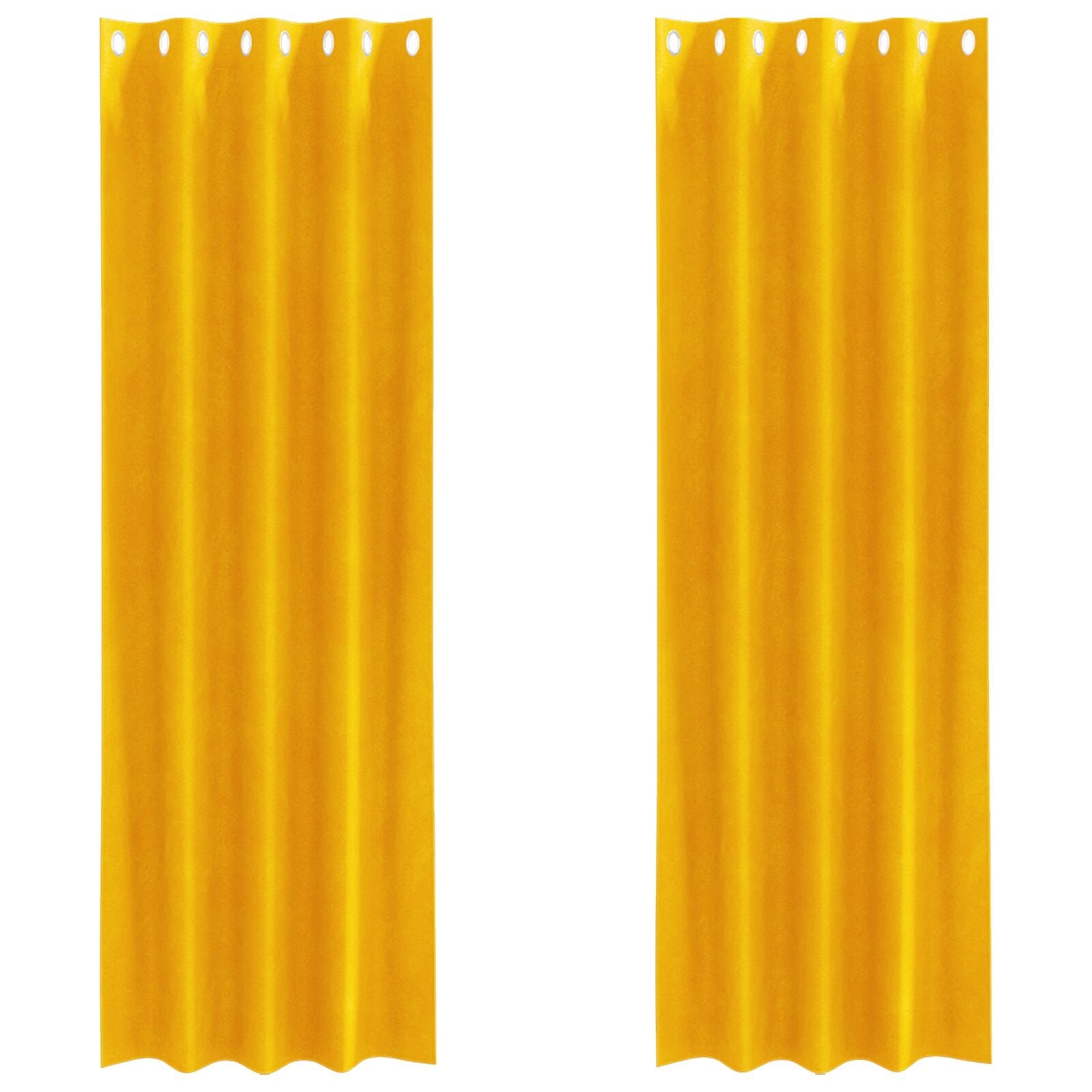 Blackout Curtains with Eyelets 2 pcs Mustard Yellow Velvet V3631 Vetonek