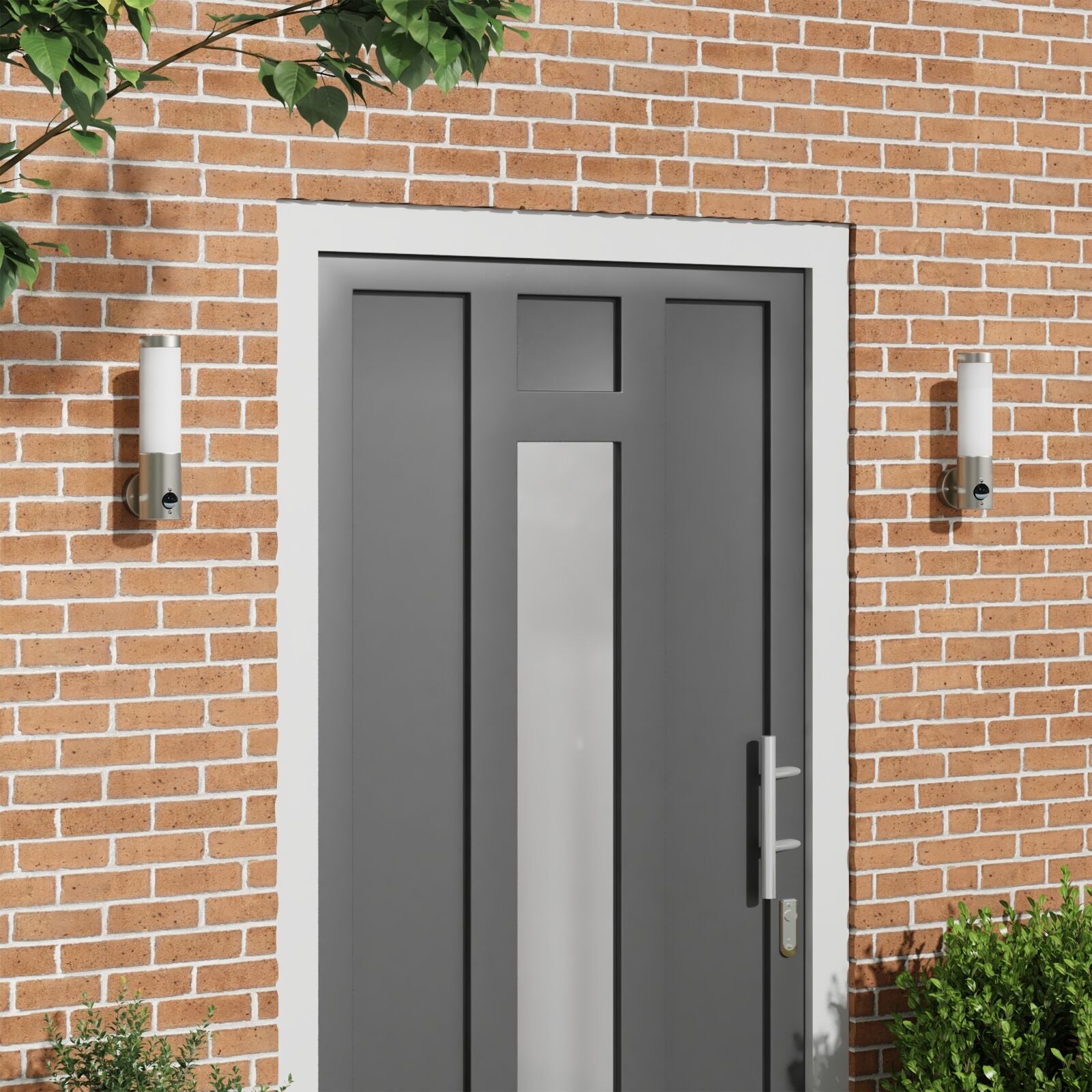 Appliques d'extérieur avec capteur 2 unités Acier inoxydable Argent IP44 V9635 Vetonek