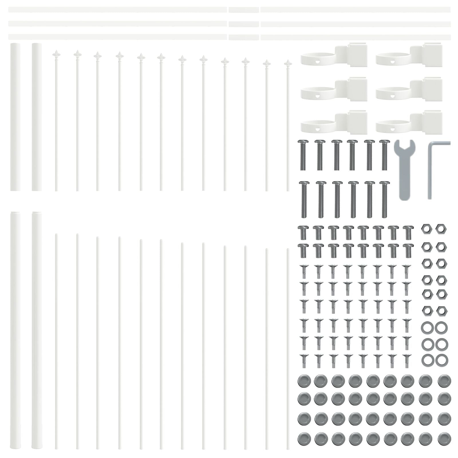 Panel de Cerca con Arco de Espiga Juego de 4 Blanco V1209 Vetonek
