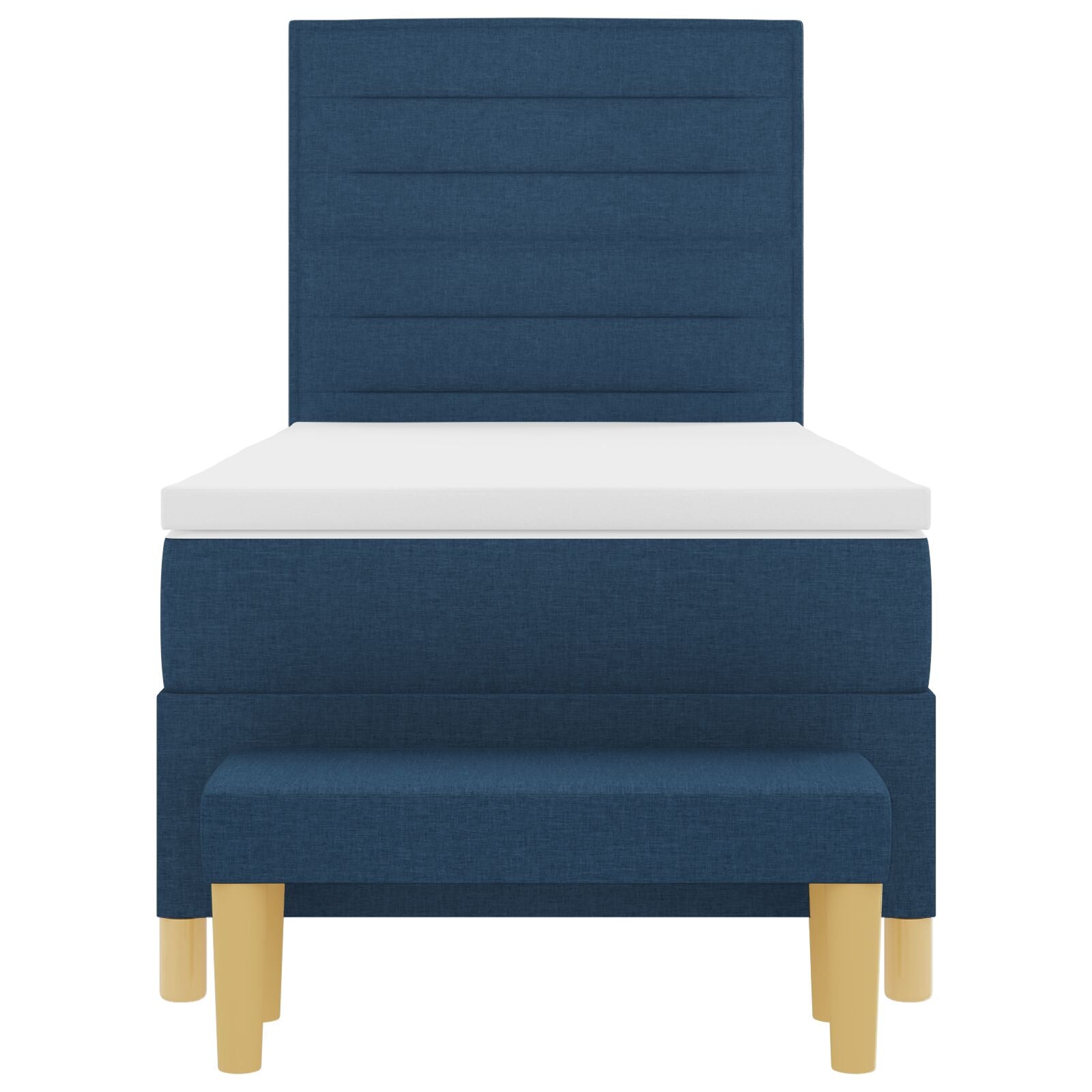 Bed frame with mattress Set of 2 Blue Fabric 90 x 190 cm V2370 Vetonek