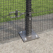 Cerca de Malla Soldada  con 13 Postes Flanged Gris 1.5x50 m de Acero V7633 Vetonek