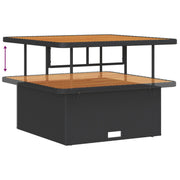 Conjunto de Comedor de Jardín de 3 Piezas con Cojines Negros de Poliratán y Acacia V0094 Vetonek