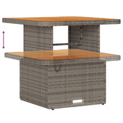 Conjunto de Comedor de Jardín de 3 Piezas con Cojines Gris de Poliratán y Acacia V0179 Vetonek