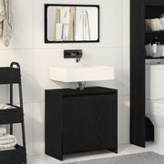 Armario de baño con espejo de madera de roble negro 60x33x61 cm de madera de ingeniería V9107 Vetonek