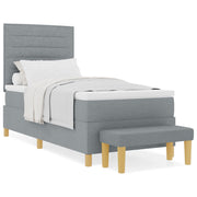 Bed with Slatted Base and Light Gray Mattress 90x190 cm Fabric V2318 Vetonek