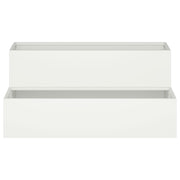 Macetero  de 2 Niveles 100x60x45 cm Blanco de Acero V9586 Vetonek