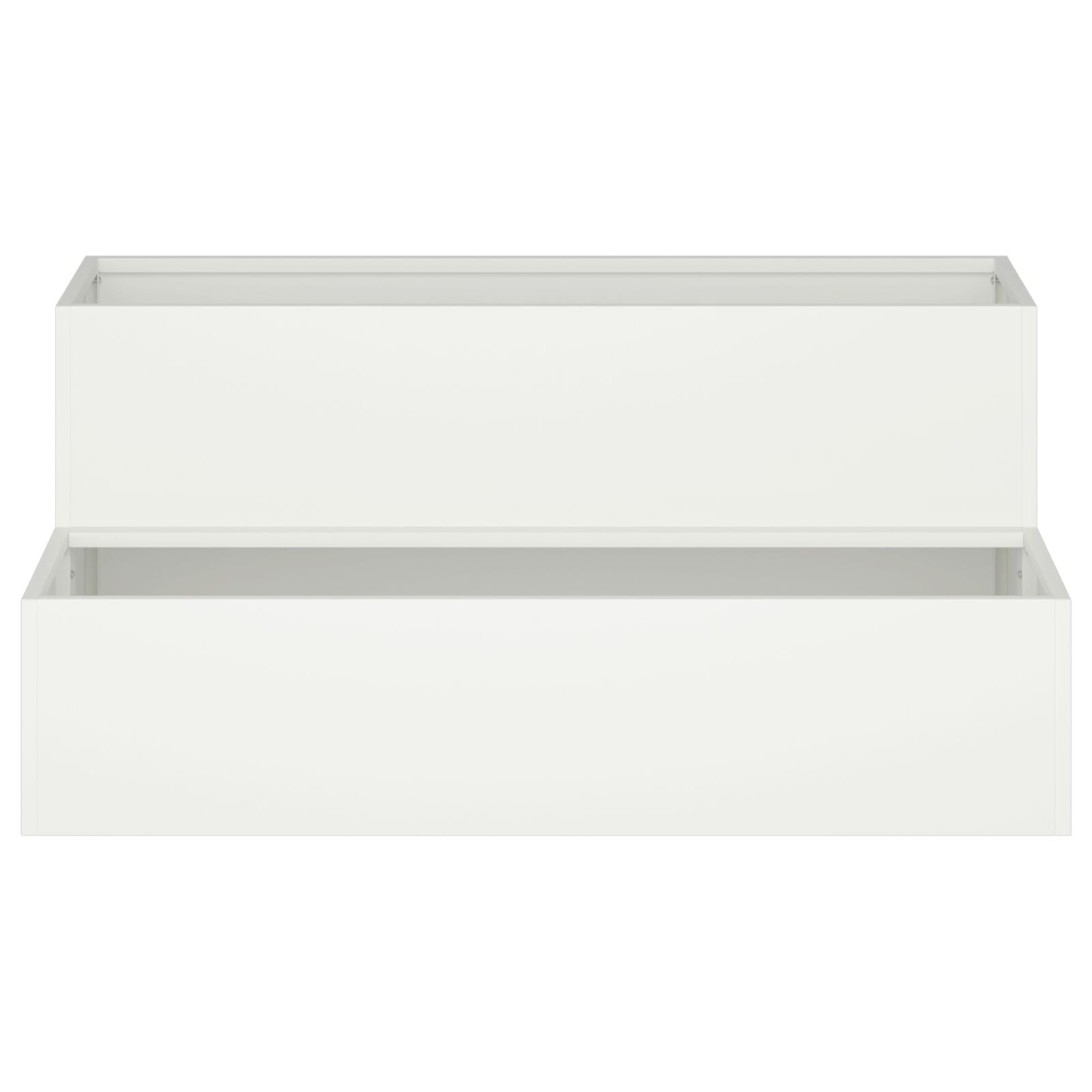 Macetero  de 2 Niveles 100x60x45 cm Blanco de Acero V9586 Vetonek