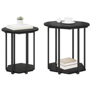 Mesa Lateral 2 pcs Madera de Roble Negro y Metal V4344 Vetonek