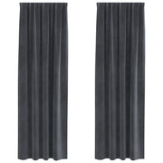 Blackout Curtains with Top Tape 2 pcs of Light Gray Velvet V3532 Vetonek