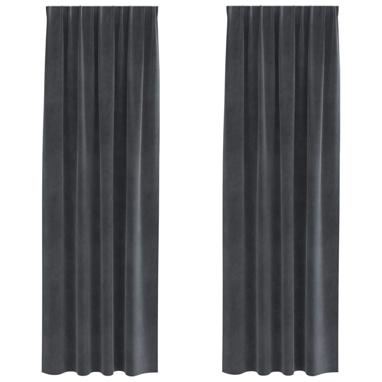 Blackout Curtains with Top Tape 2 pcs of Light Gray Velvet V3532 Vetonek